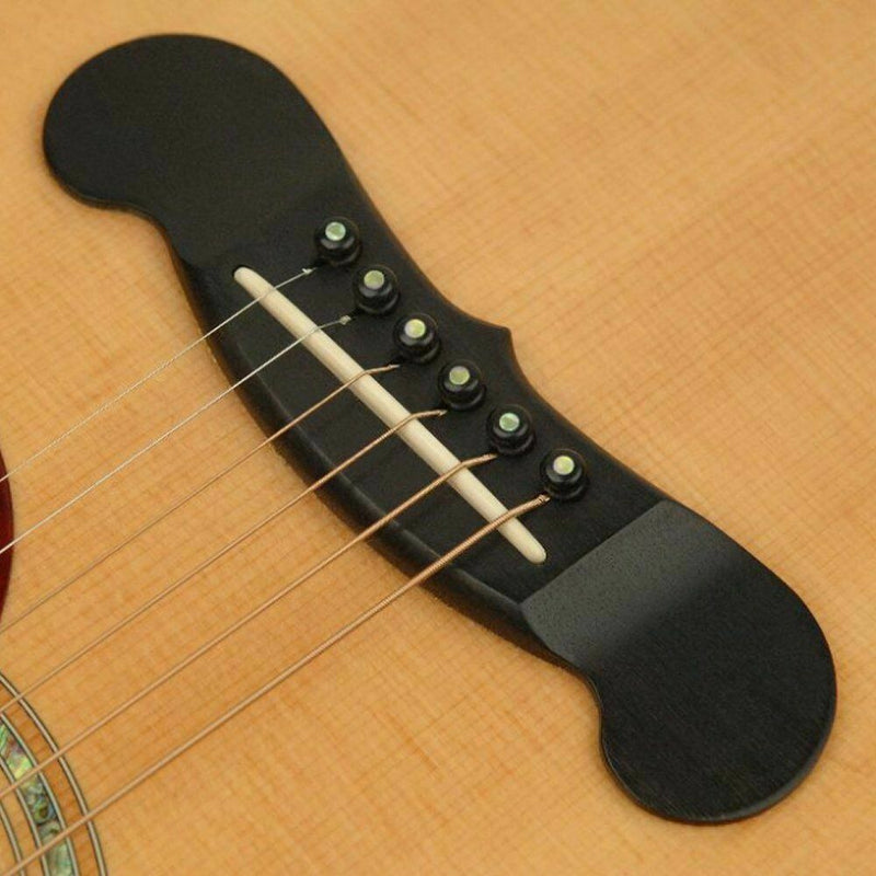 Acoustic Guitar End & Bridge Pin Set By D'Addario Ebony + Pearl Inlays PWPS3