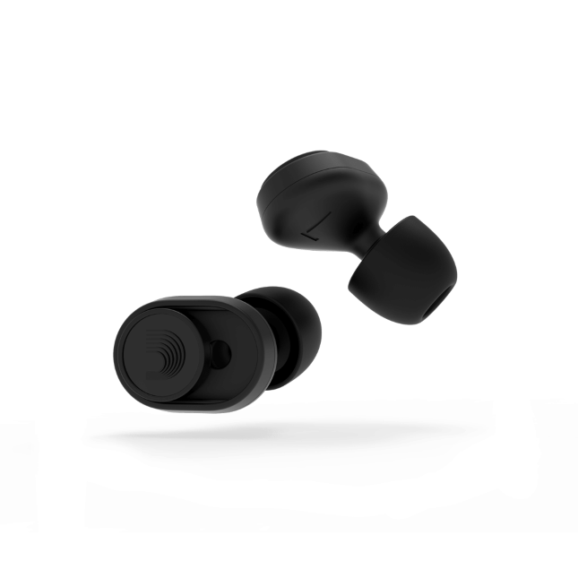 D'Addario dBud Premium Hearing Protection, -12dB Or -24dB Settings, 5 Sizes