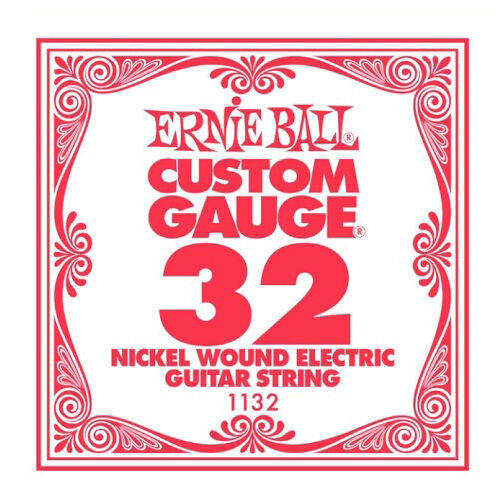 Ernie Ball .32 Nickel Wound Custom Gauge Guitar Single Strings Electric Pack 6