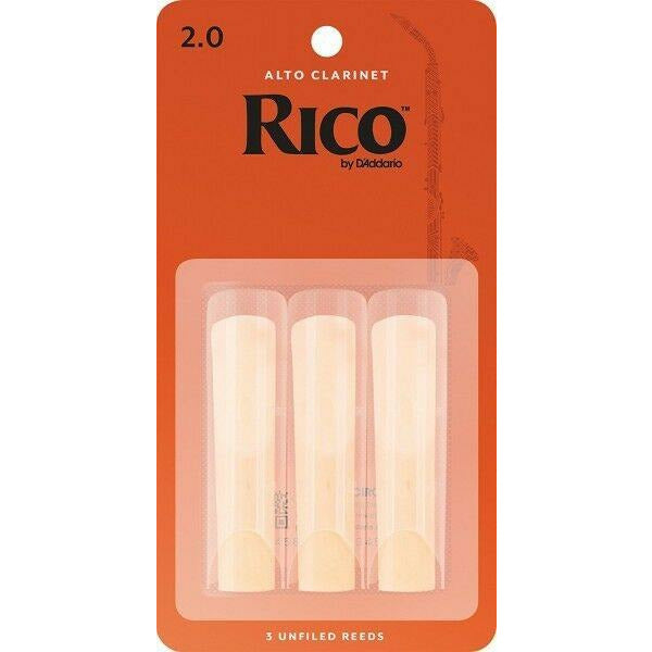 Clarinet Reeds. Rico Reeds For Bb Clarinet (Strength 2)  '3 PACK'   P/No:RCA0320
