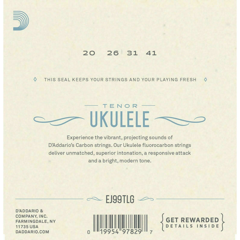 Ukulele Tenor Low G Strings By D'addario EJ99TLG Pro-Arte Carbon Low G Tuning
