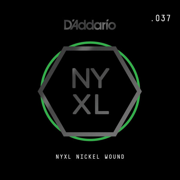 D'Addario NYNW037 NYXL Nickel Wound Electric Guitar Single String, X 2 Strings