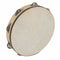 Performance Percussion Wooden Tambourine. 25cm Natural Vellum, 8 Pairs Jingles