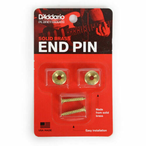 D'Addario PWEP302 Metal Guitar Strap Buttons in Brass 1 Pair