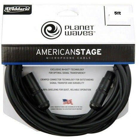 D'addario PW-AMSM-05 American Stage Microphone Cables 5ft