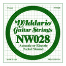 D'Addario Nickel Wound Single Guitar Strings 5 X 028.p/no:-NW028