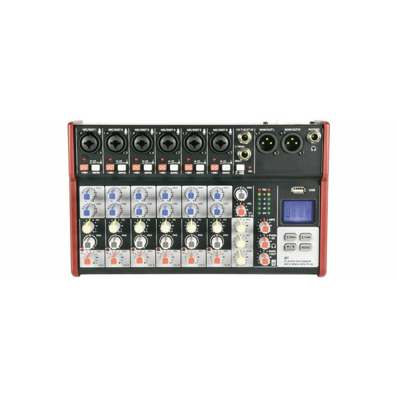 Mixer Citronic CSM8 Compact With USB Player + Bluetooth 8 Channels, XLR Outputs.