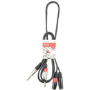 Chord Classic 2 x 6.3mm Mono Jack to 2 Male XLR Leads Quality Cable and Plugs 3m