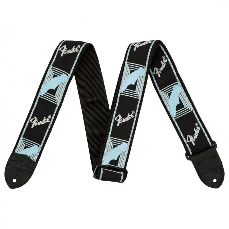 Fender 2" Monogrammed Strap, Black, Grey and Blue . P/N: 0990681502