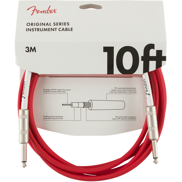 Fender Original Series Instrument Cable, 10ft, Fiesta Red P/N 0990510010