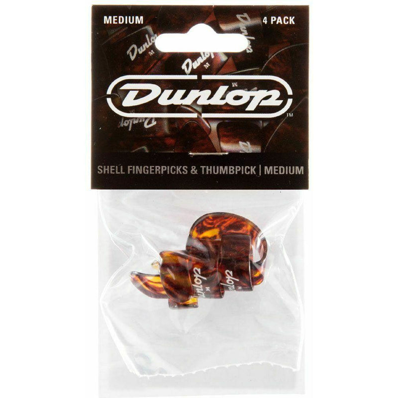 Dunlop 9010TP Finger Thumbpick Player's Pack, 4 Pcs Shell Plastic, Medium