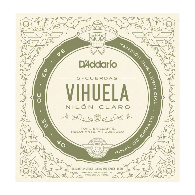 D’Addario MV10C Vihuela Custom Hard Tension Strings Mariachi