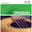 D'Addario EJ18 Phosphor Bronze Acoustic Guitar Strings 14-59, Heavy Gauge