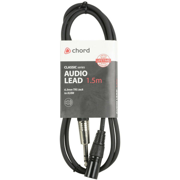 Chord Classic 1.5m Audio Leads 6.3mm TRS Jack Plug - XLR Male