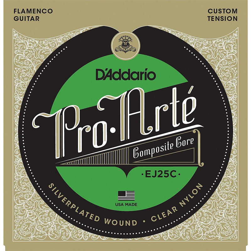 Flamenco Guitar Strings By D'Addario, EJ25C  Silverplated Wound Clear Nylon,