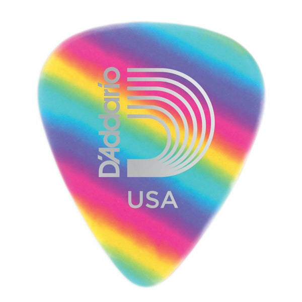 D'Addario 1CRB4-10 Rainbow Celluloid Guitar Picks Medium .70mm 10 Pack