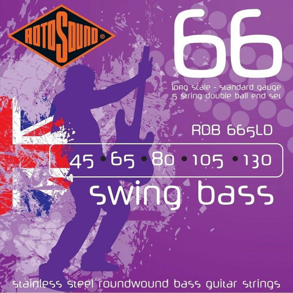 Rotosound RDB665LD 5 String S/S Roundwound Double Ball End Bass String 45-130