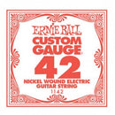Ernie Ball .42 Nickel Wound Custom Gauge Guitar Single Strings Electric Pack 6