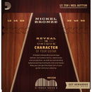 D'addario NB1256 Nickel Bronze Acoustic Guitar Strings, Light Top / Med Bottom,