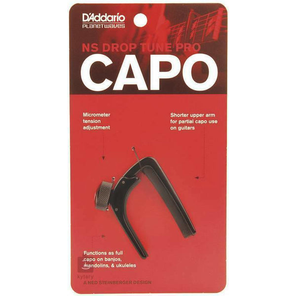 Guitar Capo D'Addario PW-CP 06 NS Drop Tune Guitar Capo, Black