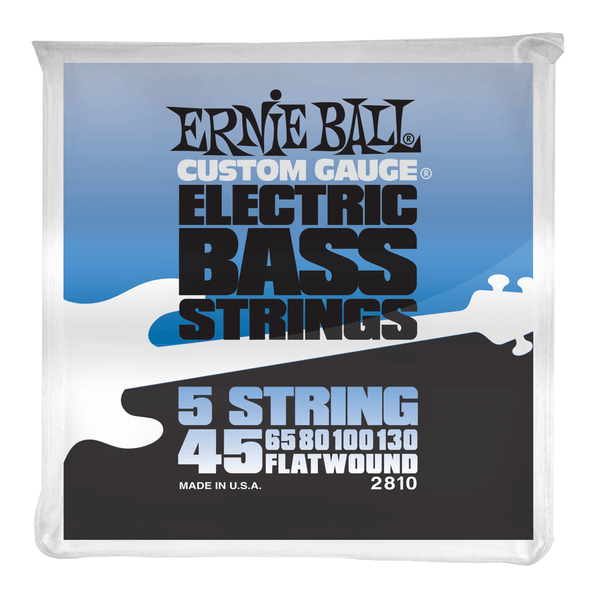 Stainless Steel 5-String Flatwound bass strings Ernie Ball 2810  45-130