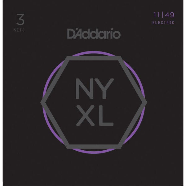 3 Pack D'Addario NYXL Nickel Wound Medium Gauge Guitar Strings NYXL 1149-3P