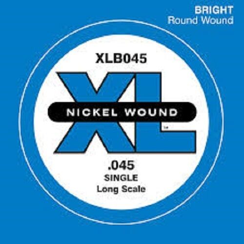 D'Addario XLB045 Nickel Wound Bass Guitar Single String, Long Scale .045
