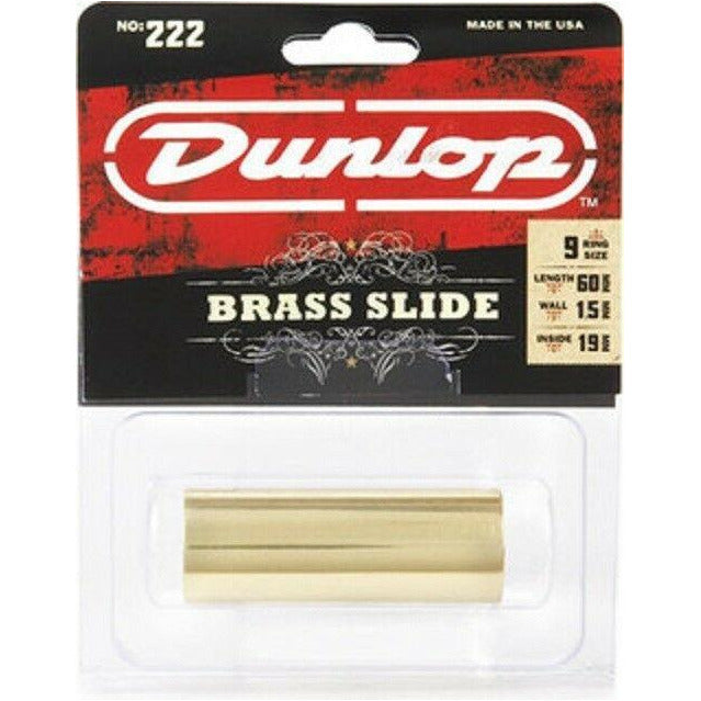 Dunlop JD222 Guitar Slide, Solid Brass, 19mm Diameter, Ring Size 9
