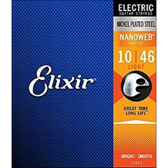 Elixir Nanoweb 12052 Nickel Wound Anti-Rust Electric Guitar Strings 10-46