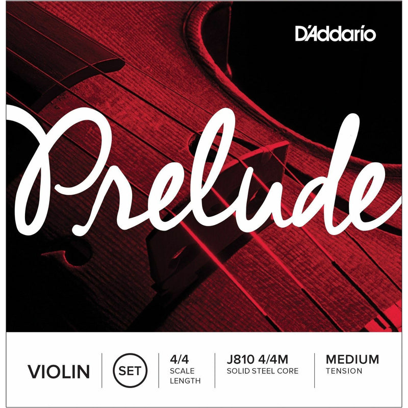 D'Addario J810 4/4m Prelude Violin String Set - Medium. For Full Size Violin