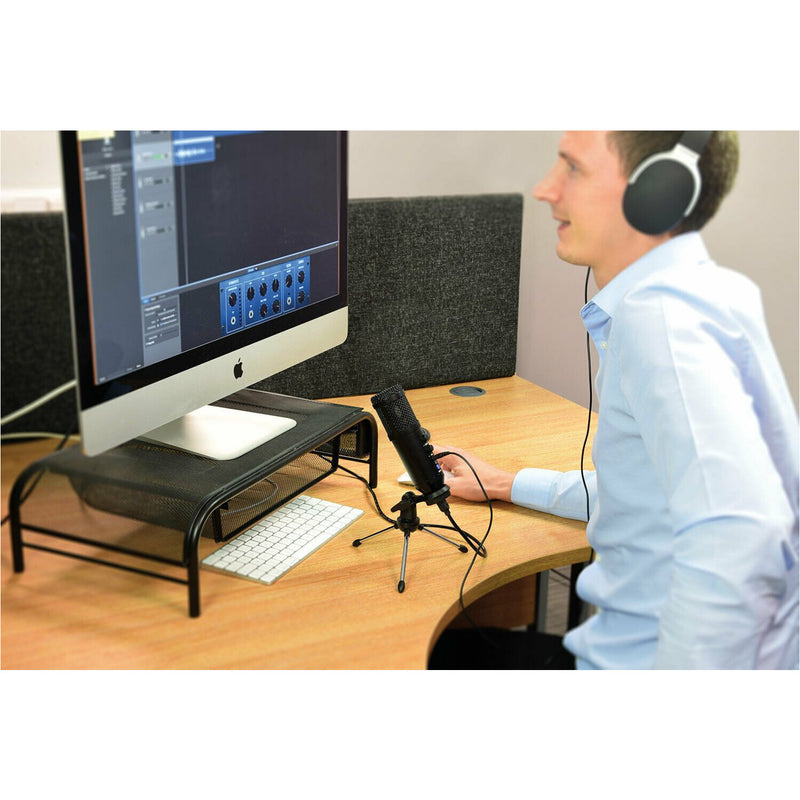 USB Podcast Mic With Tripod Stand, Pop Filter & USB Cable. Citronic