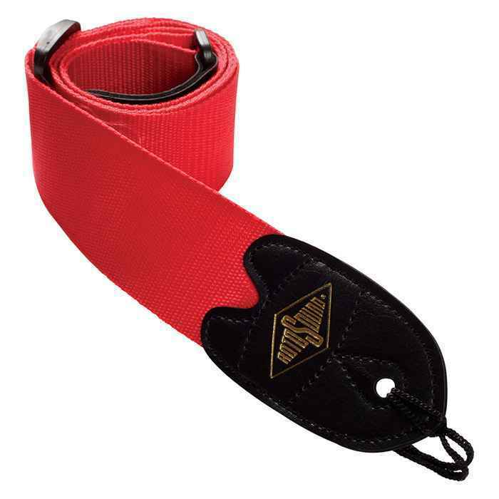 Rotosound STR2 High Quality Webbing Strap Leather Ends Red