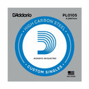 5 X D'ADDARIO PLAIN STEEL SINGLE GUITAR PL010.5.Electric or Acoustic 5 Pack