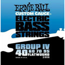 Flatwound Bass Guitar Strings 4 String Stainless Steel Ernie Ball 2808 40-95