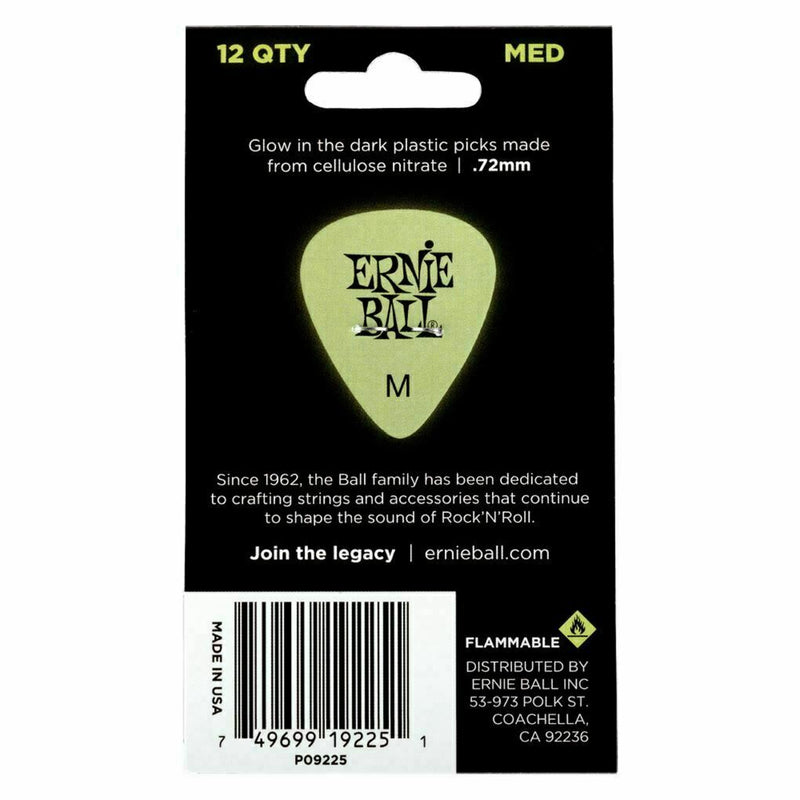 Ernie Ball 9225 Super Glow Picks Bag of 12 0.72mm