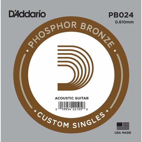 D'Addario PB024 Phosphor Bronze Acoustic Guitar Single String 5 X 024.P/No:PB024