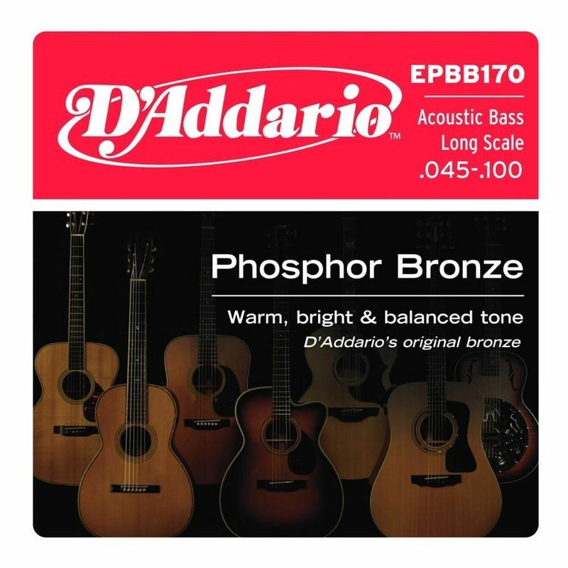 D'Addario EPBB170 Phosphor Bronze Acoustic Bass Guitar Strings Long Scale 45-100