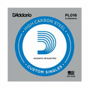 D'ADDARIO PLAIN STEEL SINGLE GUITAR STRINGS 5 X 016.Electric or Acoustic 5 Pack