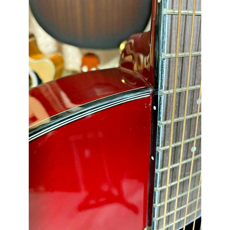 ARIA TG1 SR Acoustic Thinline Cutaway Guitar See-Through Red Finish EX DEMO 👀