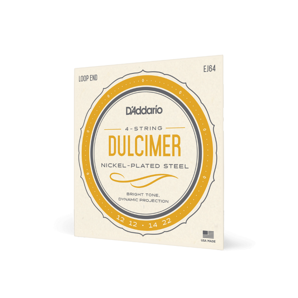 Dulcimer Strings By D'Addario, EJ64 4-String Dulcimer Set, 12-12-14-22