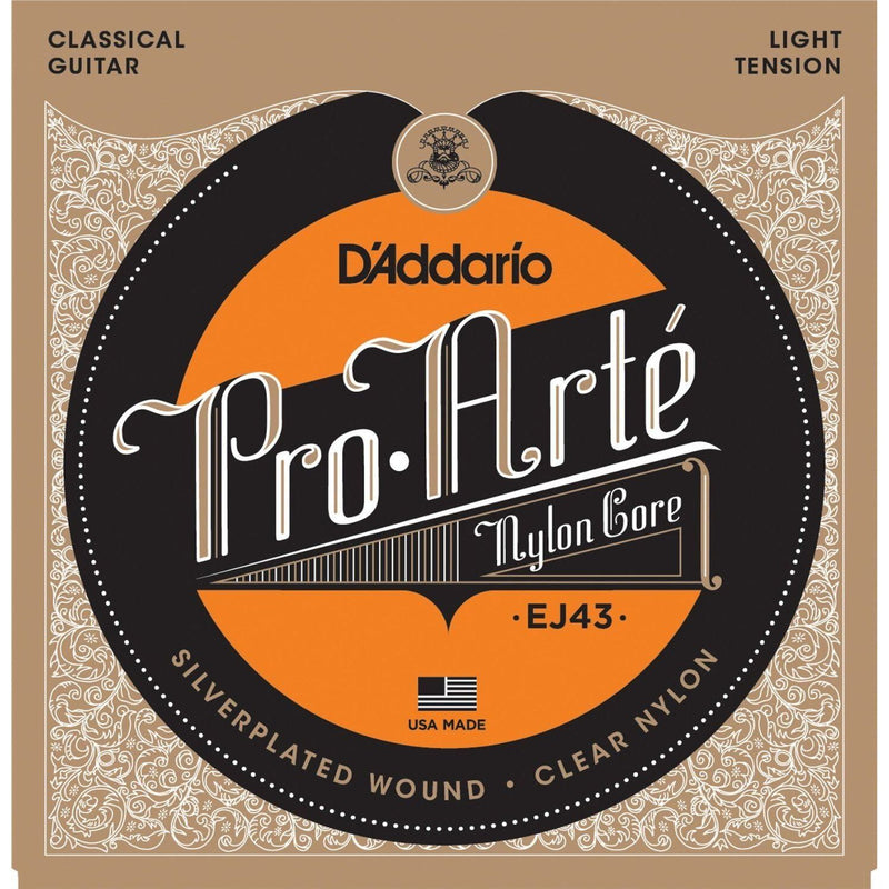 Classical Guitar Strings Light Tension By D'Addario, EJ43 Pro Arte.