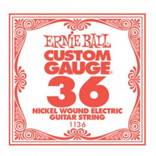 Ernie Ball .36 Nickel Wound Custom Gauge Guitar Single Strings Electric Pack 6