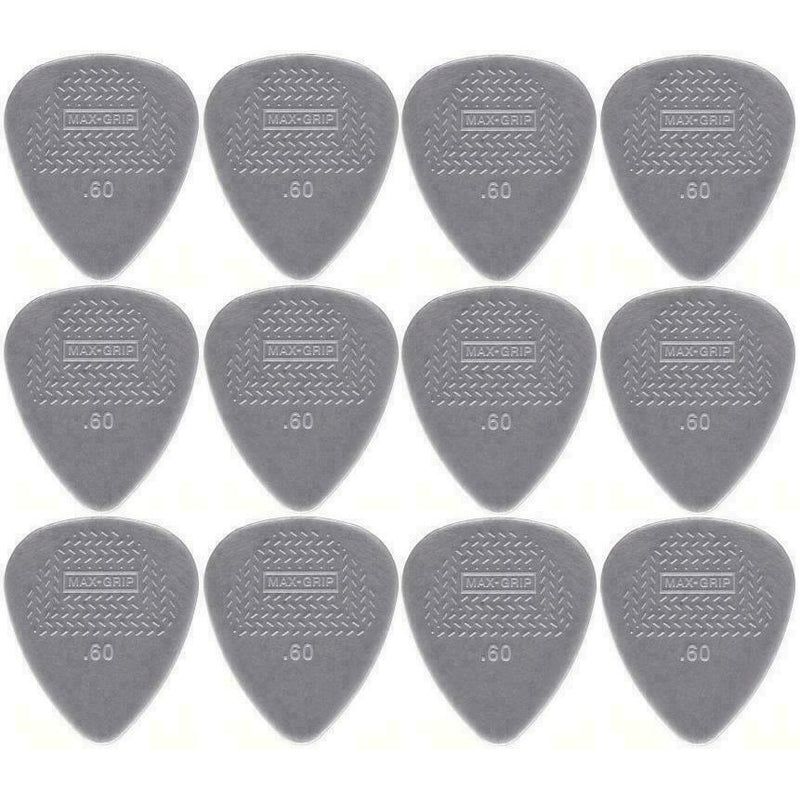 Plectrums By Dunlop 2 x PACKS Dunlop 449P.60 Nylon Max Grip Pick Player Pack,