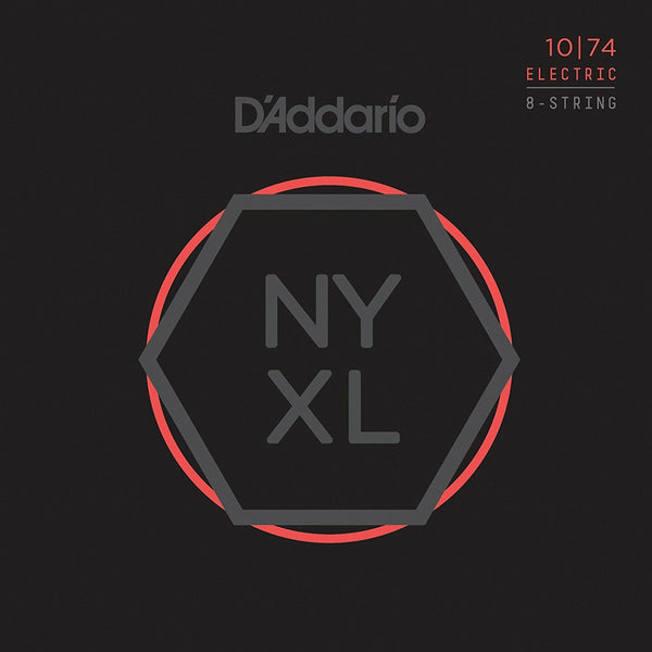 D'addario NYXL1074 Nickel Wound 8-String Electric Guitar Strings, L Top H Bottom