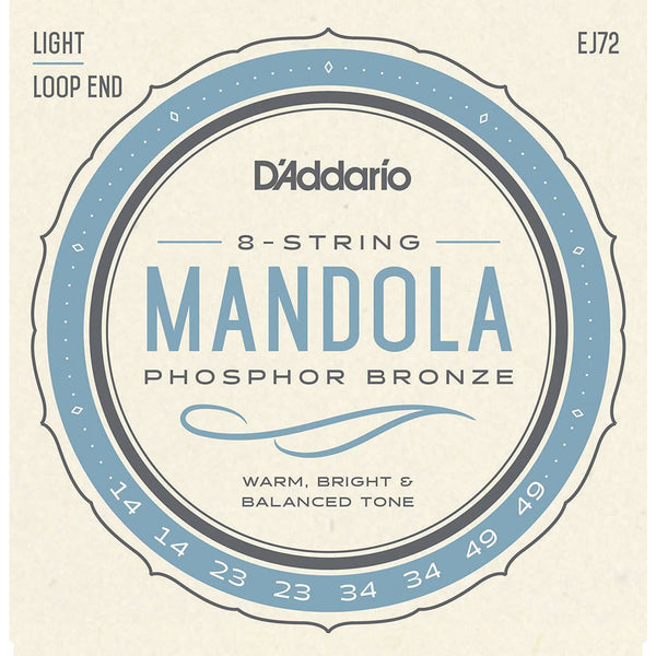 D'Addario EJ72 Mandola Strings Phosphor Bronze Wound Loop End 14-49 Light