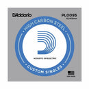5 X D'ADDARIO PLAIN STEEL SINGLE GUITAR PL009.5.Electric or Acoustic 5 Pack