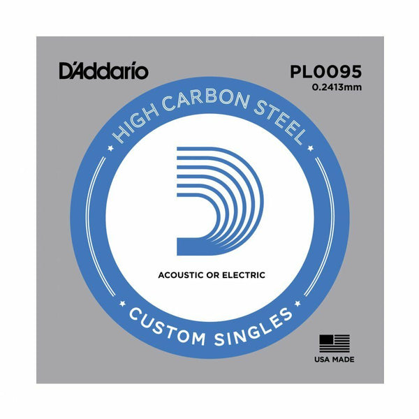 5 X D'ADDARIO PLAIN STEEL SINGLE GUITAR PL009.5.Electric or Acoustic 5 Pack