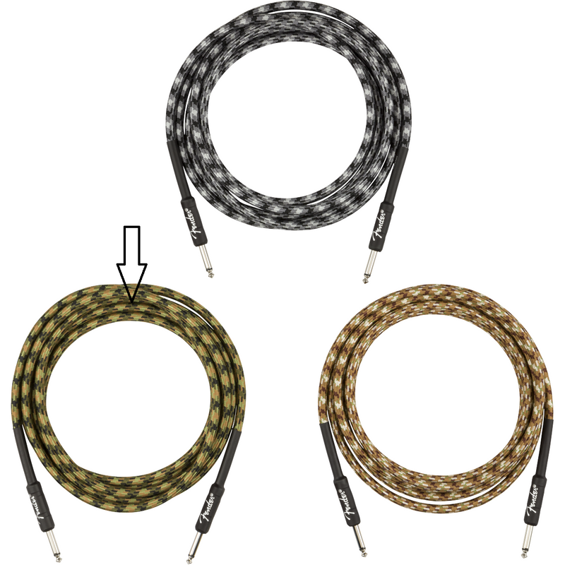 Fender Pro Series Instrument Cable Str/Straight, 10ft Woodland Camo 0990810176