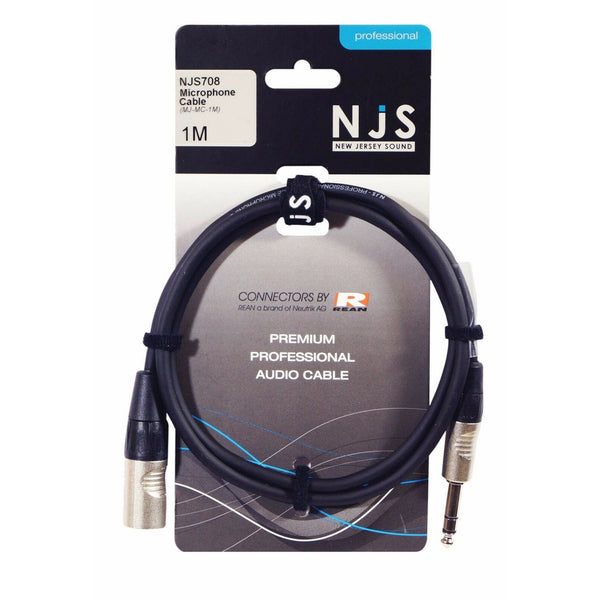 Male XLR Male to 6.35mm Mono Jack Microphone Cable 1m