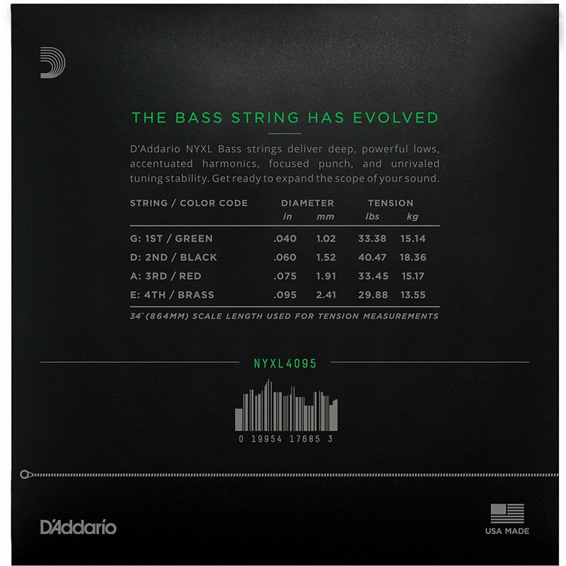 Bass Strings By D'addario NYXL4095, Set Long Scale, Super Light, 40-95